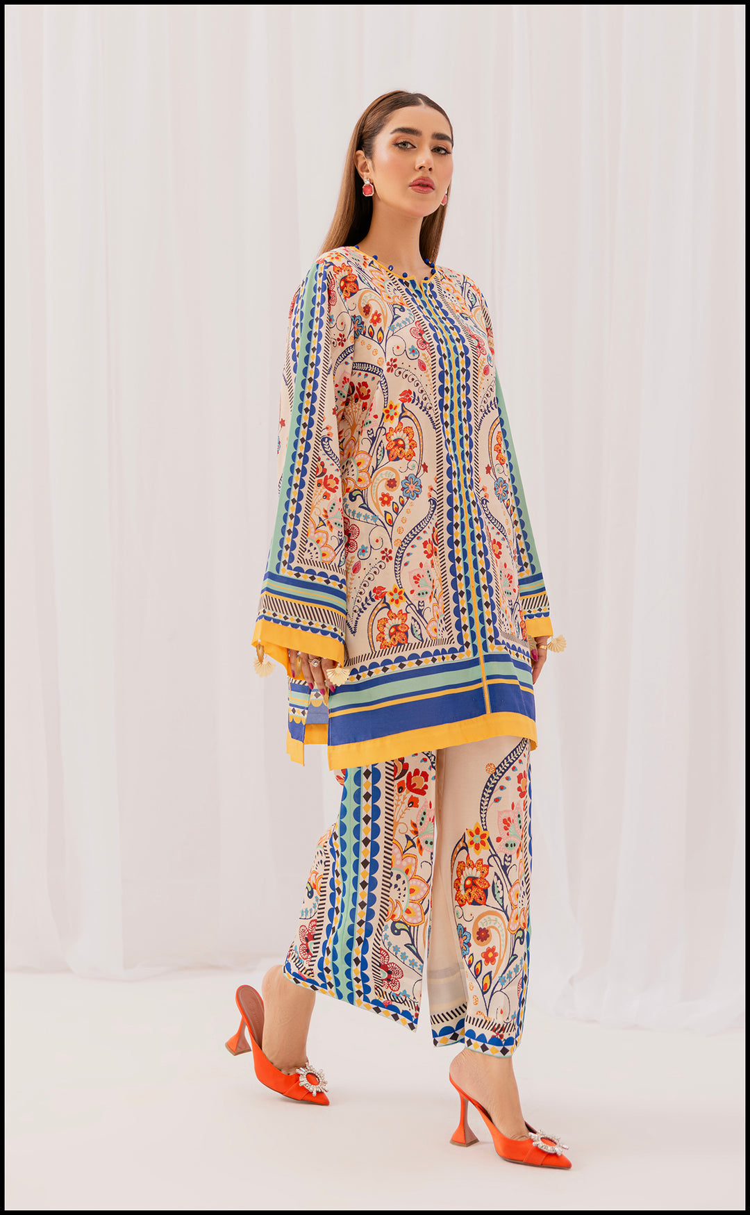 Lulusar Printed Silk 3pc Unstiched (7355)