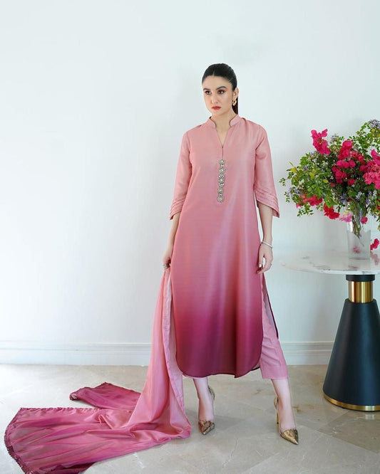 Laila Silk Printed 3pc Unstiched (7444)