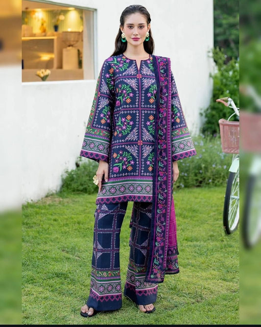 Laila Silk Printed 3pc Unstiched