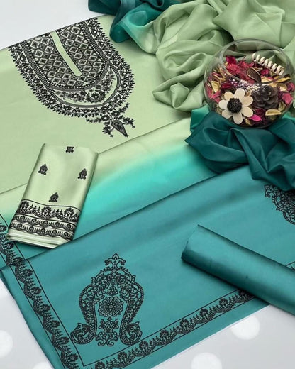Laila Silk Printed 3pc Unstiched