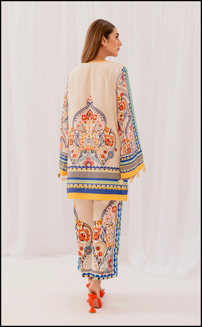 Lulusar Printed Silk 3pc Unstiched (7355)