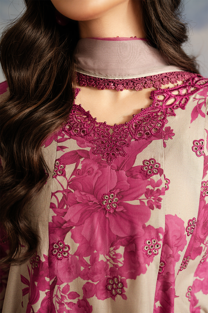 IZNIK SL-457 EMBROIDERED PRINTED LAWN