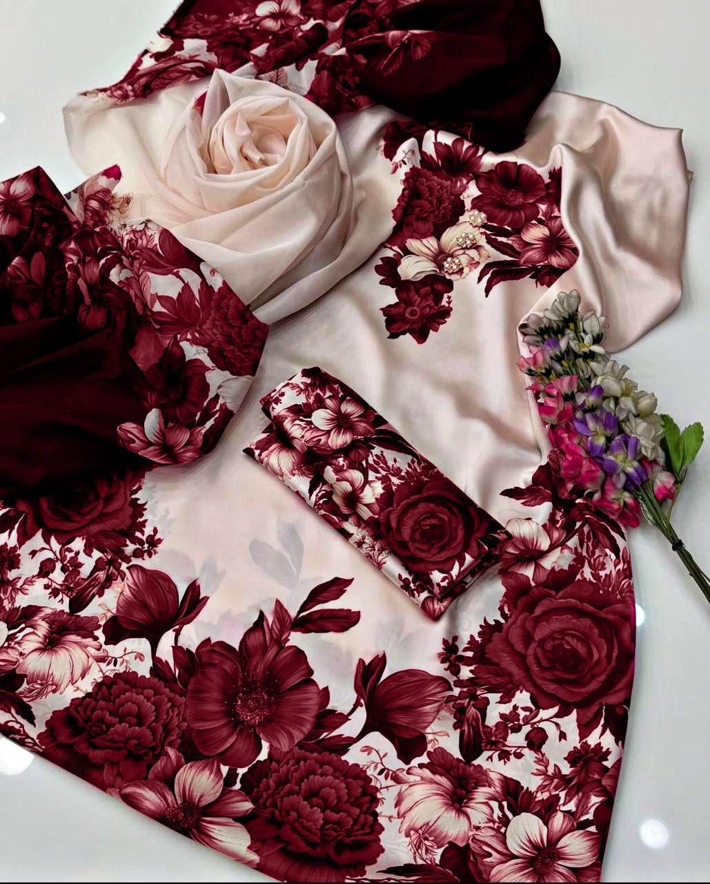 Adan Libas Silk Printed 3pc Unstiched