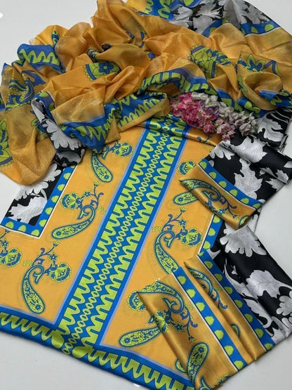 Lulusar Unstiched  Printed Silk (9063)