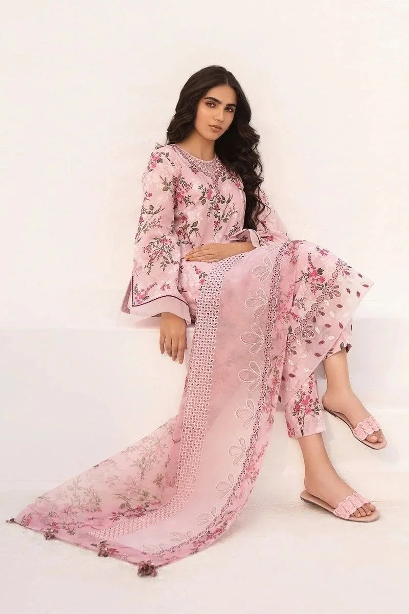 Baroque Embroidered Prin Lawn 3pc