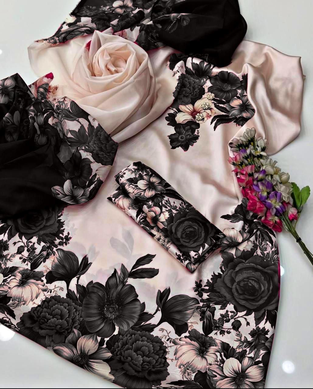 Adan Libas| B|Silk Printed 3pc Unstiched