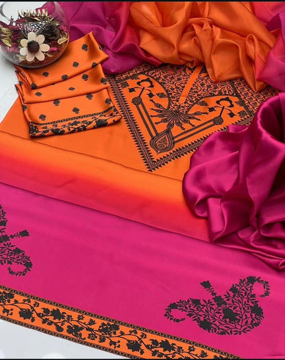 Laila Silk Printed 3pc Unstiched