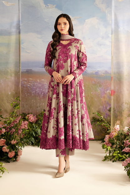 IZNIK SL-457 EMBROIDERED PRINTED LAWN