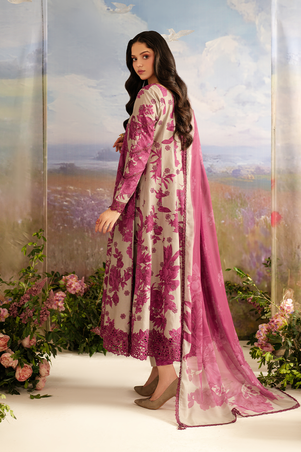 IZNIK SL-457 EMBROIDERED PRINTED LAWN