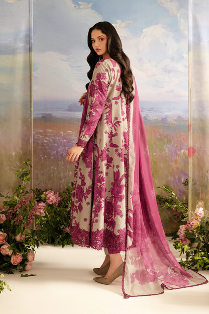 IZNIK SL-457 EMBROIDERED PRINTED LAWN