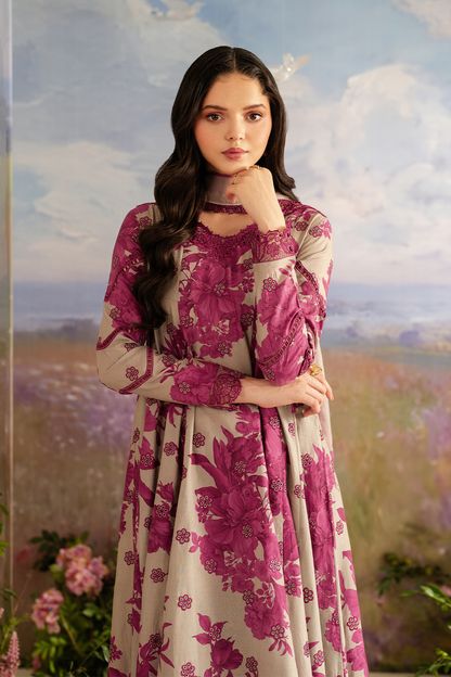 IZNIK SL-457 EMBROIDERED PRINTED LAWN