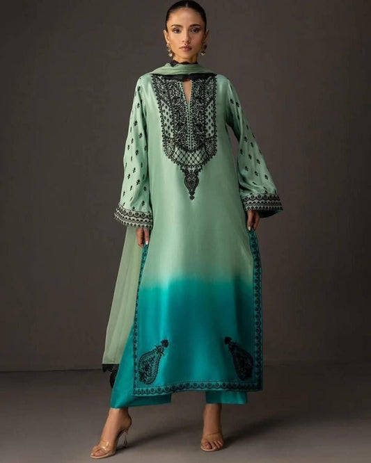 Laila Silk Printed 3pc Unstiched